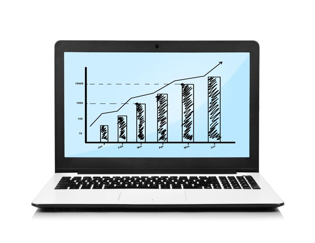 Laptop mit Diagramm