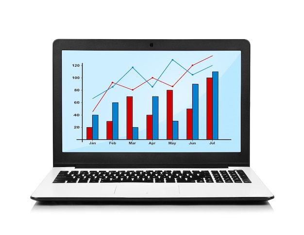 Laptop mit Diagramm