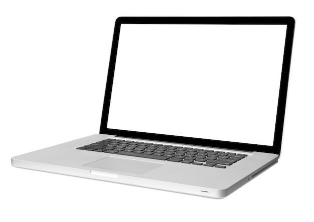 Laptop moderno isolado no branco com sombra