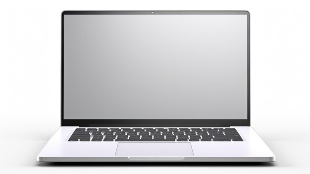 Laptop moderno con pantalla en blanco sobre fondo blanco imagen de stock imagen de maqueta