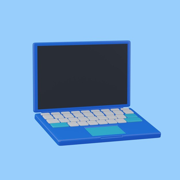 Foto laptopblueiconrenderilustration