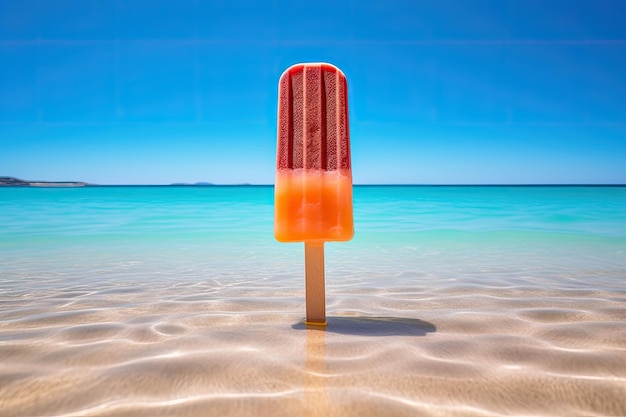 Laranja e Red Popsicle pela Beach Generative AI