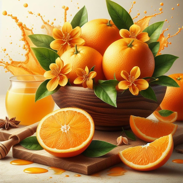 Laranja fresca para redes sociais modelo de design post banner e suco de laranja