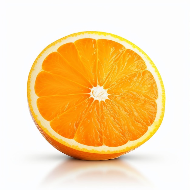 Laranja sem sombra em fundo branco