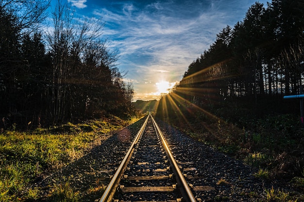 Largas vías de tren en Hokkaido