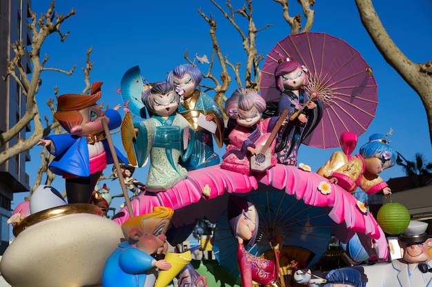 Las Fallas Festfiguren in Valencia von Spanien