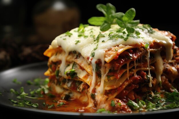 Lasagna con pasta y queso