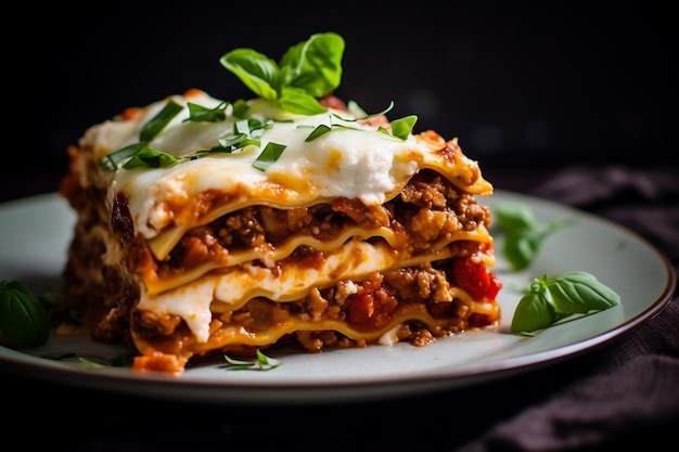 Lasagna con una rica salsa bolognese Generativo Ai