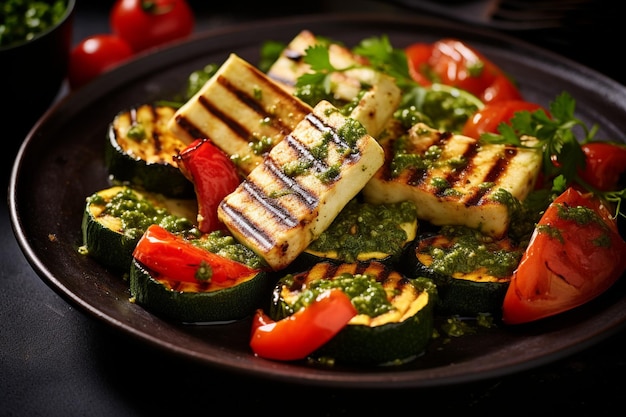 Lasagna de tofu con capas de fideos y salsa