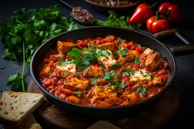 Lasagna vegana con capas de tofu ricotta y salsa de marinara