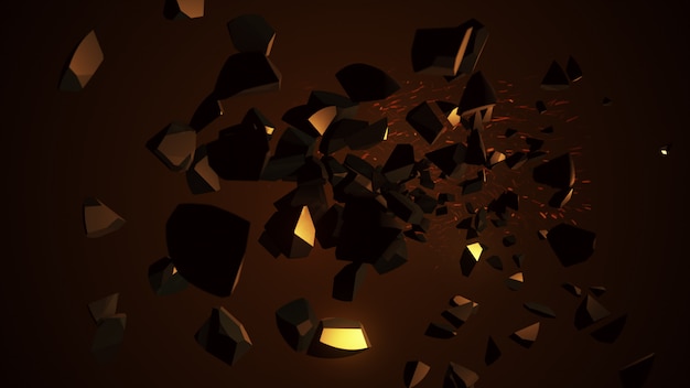 Laser ardente destruindo a ilustração 3d da esfera