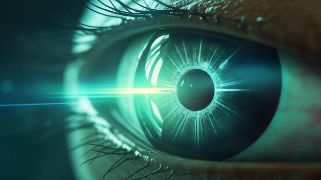 Laser- und Glaukom-Augenchirurgie-Konzept in der Nähe