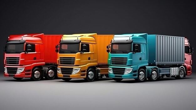Lastwagen mit Fracht Helle Farbe Generative Ai