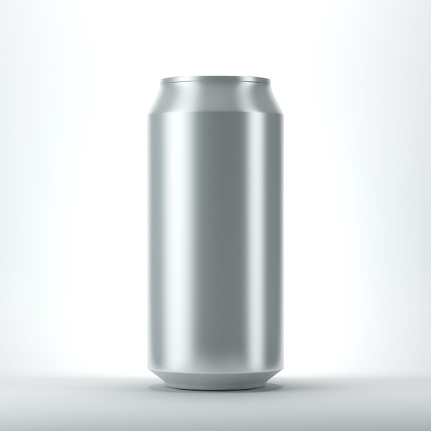 Lata de aluminio en blanco para cerveza y otras bebidas Representación 3d de maqueta aislada