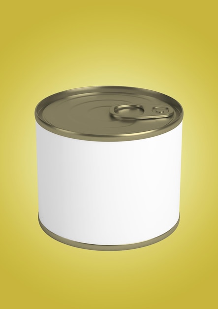 Latas de lata de alimentos em fundo isolado colorido renderização 3D adequada para o seu elemento de design