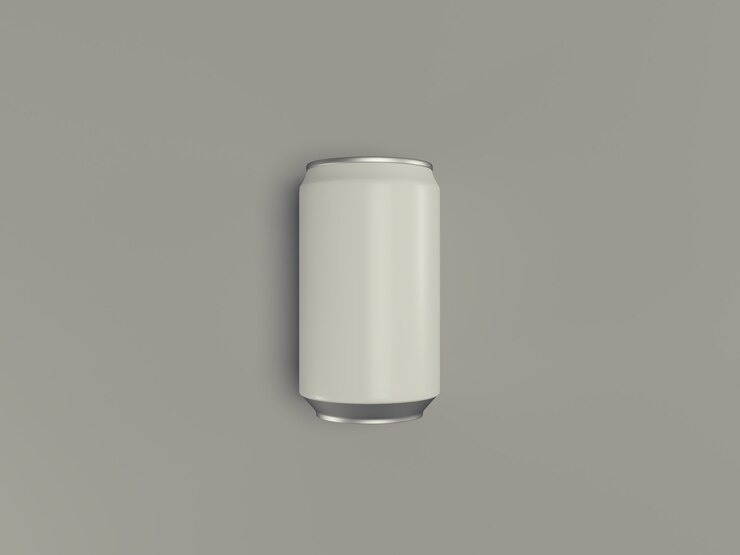 Latas de refresco de color blanco con ángulo de visión superior