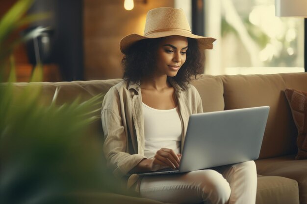 Latina moderna envolvida no comércio eletrônico doméstico