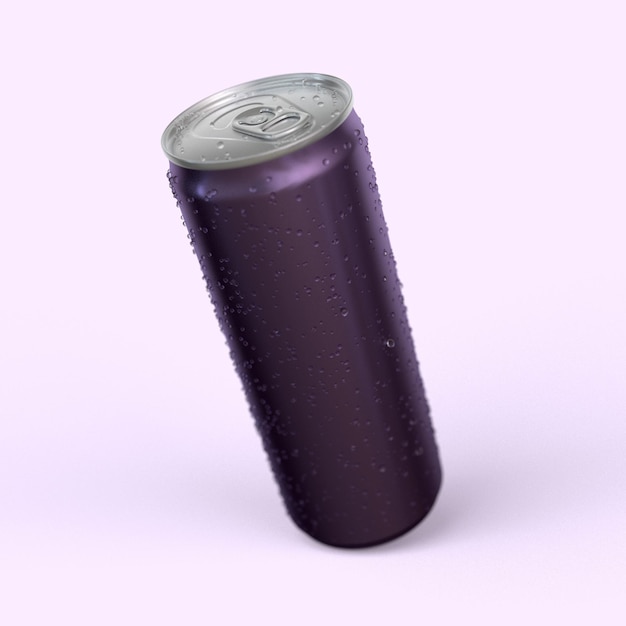 Latita de aluminio de 250 ml con gotas de agua y salpicaduras