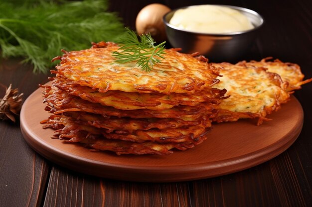 Latke caso de amor comida judaica foto