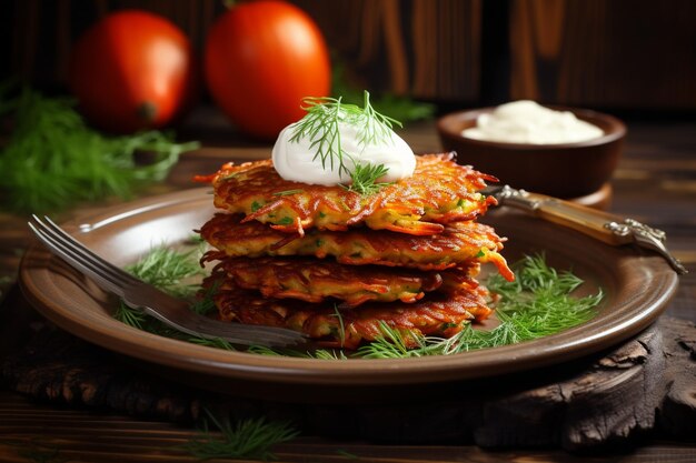 Latke caso de amor comida judaica foto