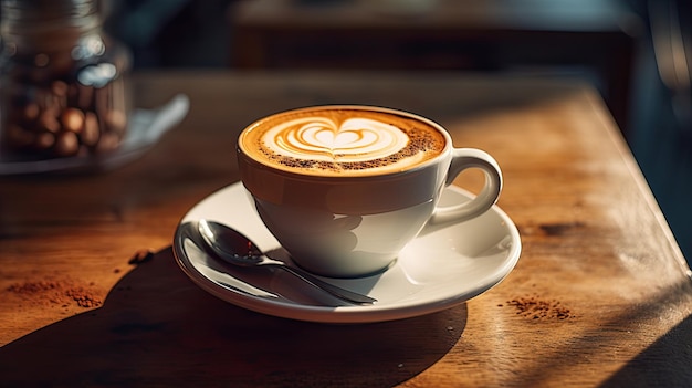 Foto latte art und cappuccino isoliert