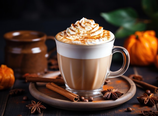 Latte de calabaza de otoño