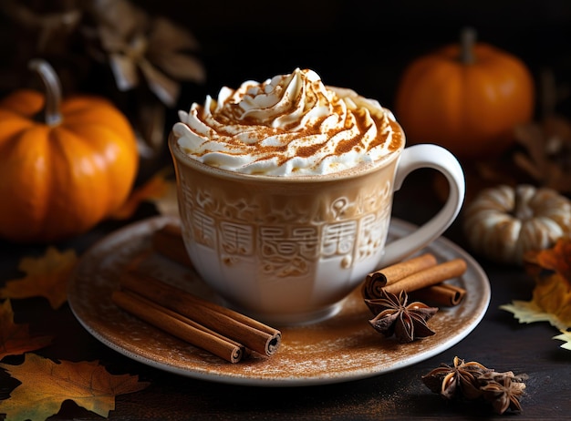 Latte de calabaza de otoño