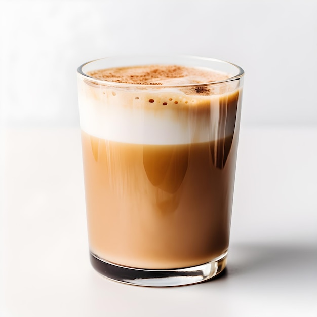 latte cortado isolado no fundo branco