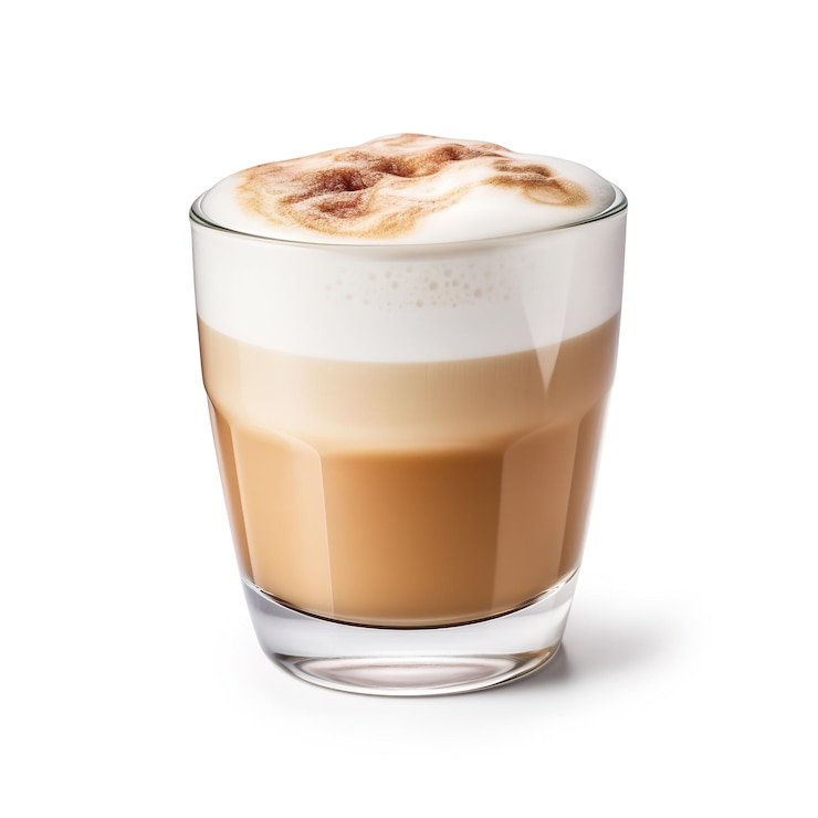 Foto latte espresso doce isolado em fundo branco