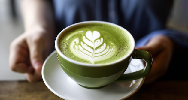 Latte de té verde matcha