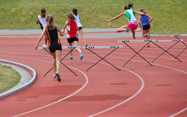 Foto laufende leichtathletik des mädchens