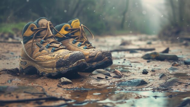 Laufschuhe auf rustikaler Spuroberfläche Adv