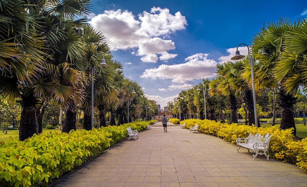 Laufstrecke Gehweg im Garten