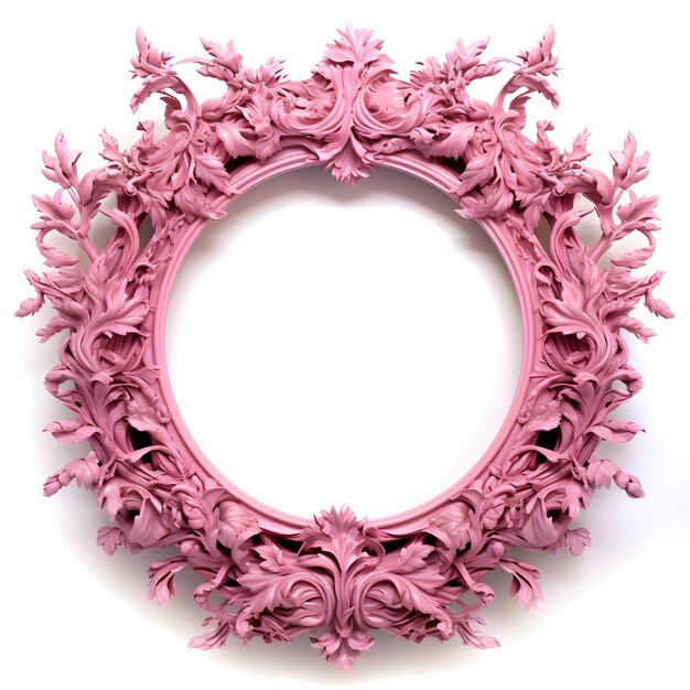 Laurel Wreath marco logo decoración color rosa aislado en blanco