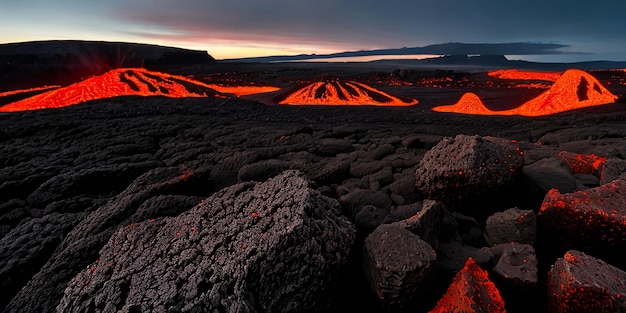 Lava basáltica de fundo vulcânico abstrato