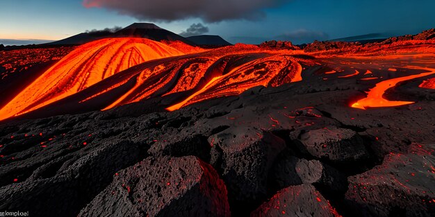 Foto lava basáltica de fundo vulcânico abstrato