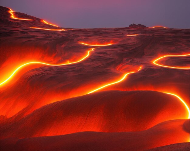 lava como luces de neón