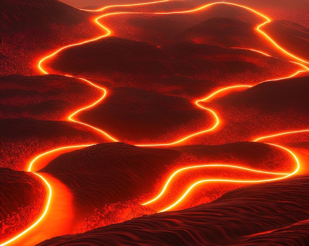 lava como luces de neón