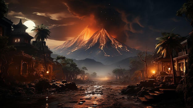 La lava desciende por el volcán Fuego en Antigua Guatemala justo después de una erupción
