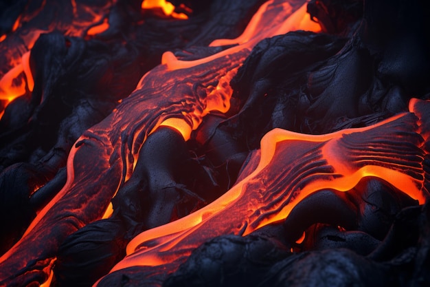 Lava fluyendo