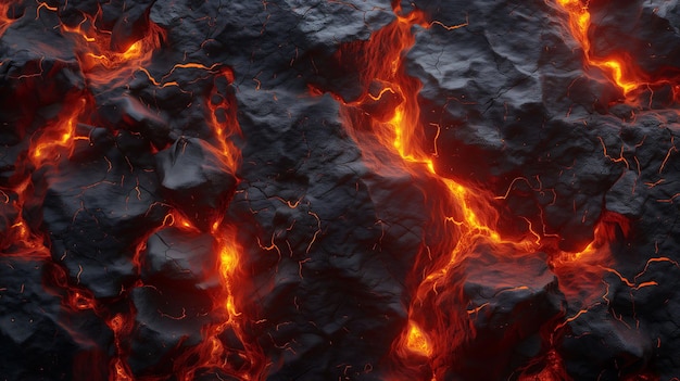 Lava-Hintergrund mit Gestein und Magma