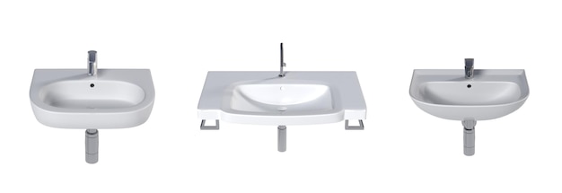 Lavabo aislado sobre fondo blanco fregadero 3D ilustración cg render