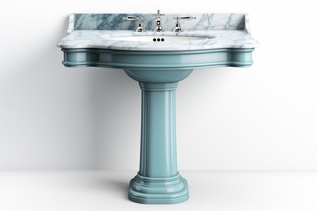 Lavabo de pedestal em fundo branco