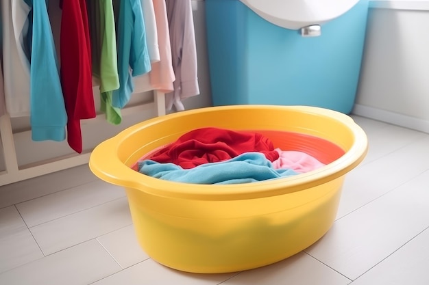 Lavabo ropa colorida olla Generar Ai