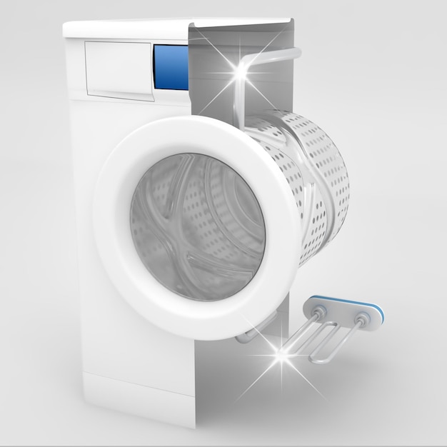Lavadora limpia concepto 3D Render