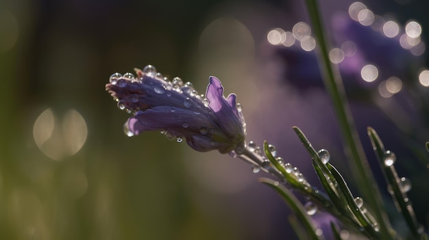 Lavanda brilhando à luz do sol