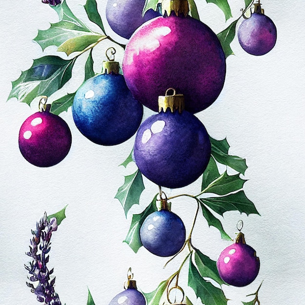 lavanda decorações de Natal. Padrão de retorno sem costura. Motivo vintage. Arte digital