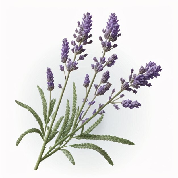 Foto lavanda em flor isolada sobre um fundo branco