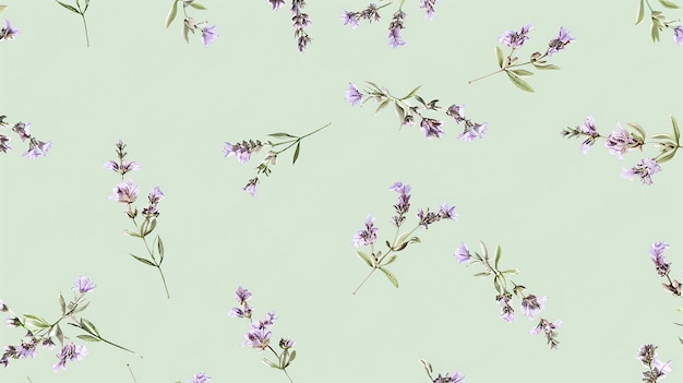 lavanda em fundo verde hortelã