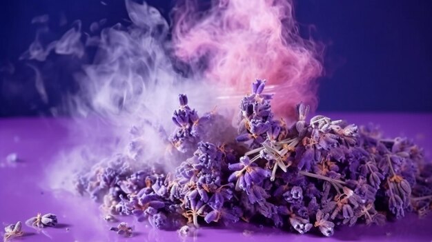 Lavanda se encierra en humo de perfume GENERAR AI